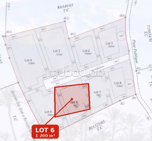 Terreno di 1210m2 per villa sulla Route Amezmiz, Marrakech