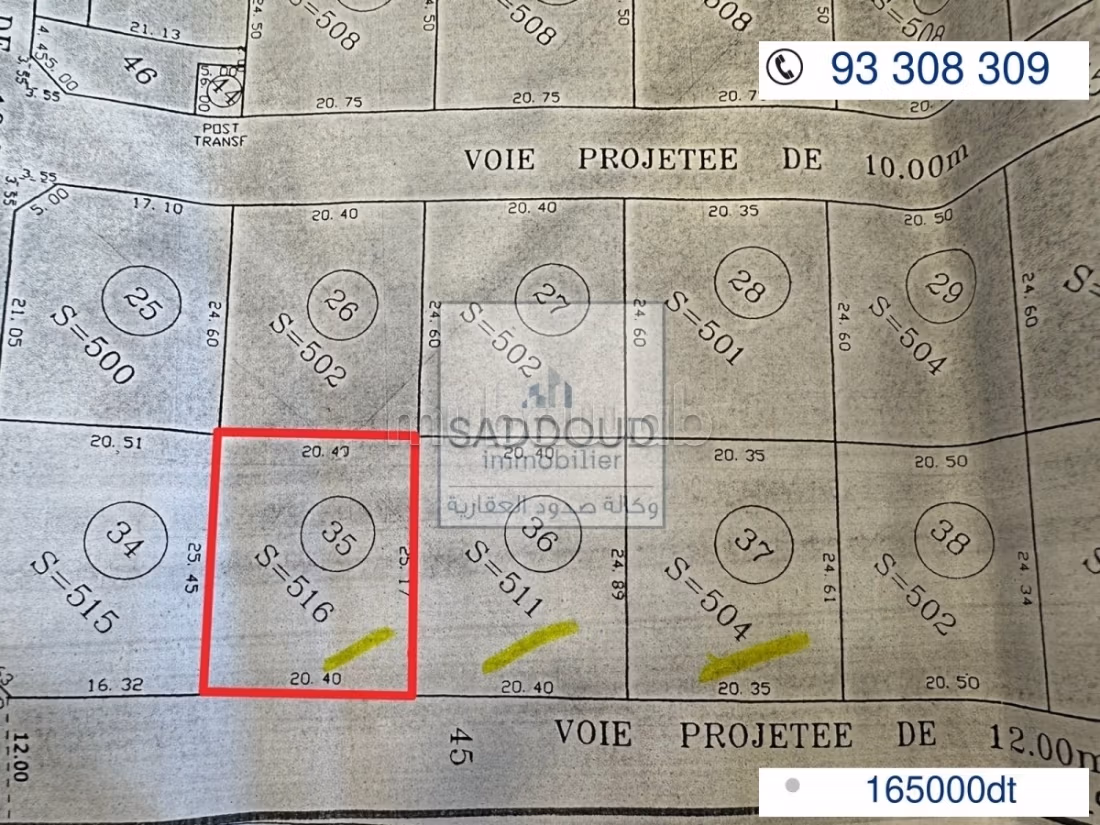  3 lotti di terreno in vendita – Via Sidi Mansour Km 9