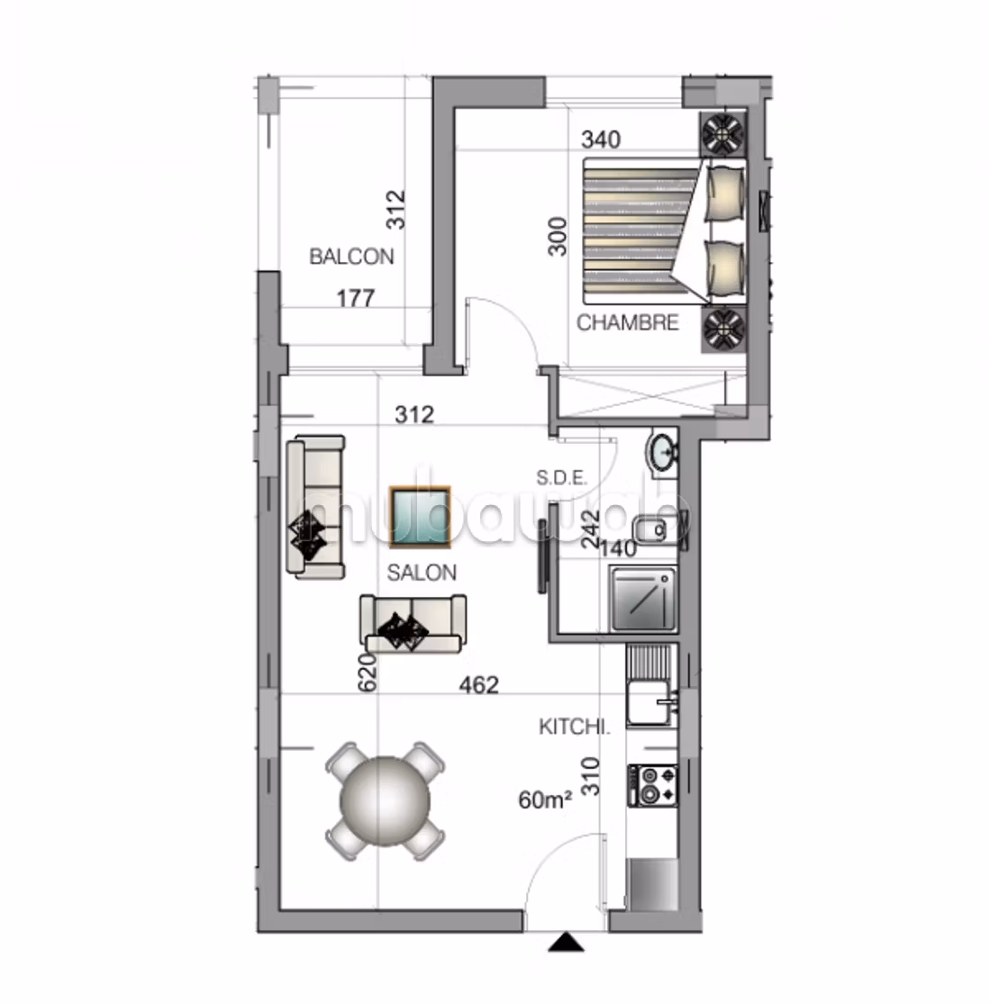 In vendita appartamento S1 60m² a AFH Mrezga