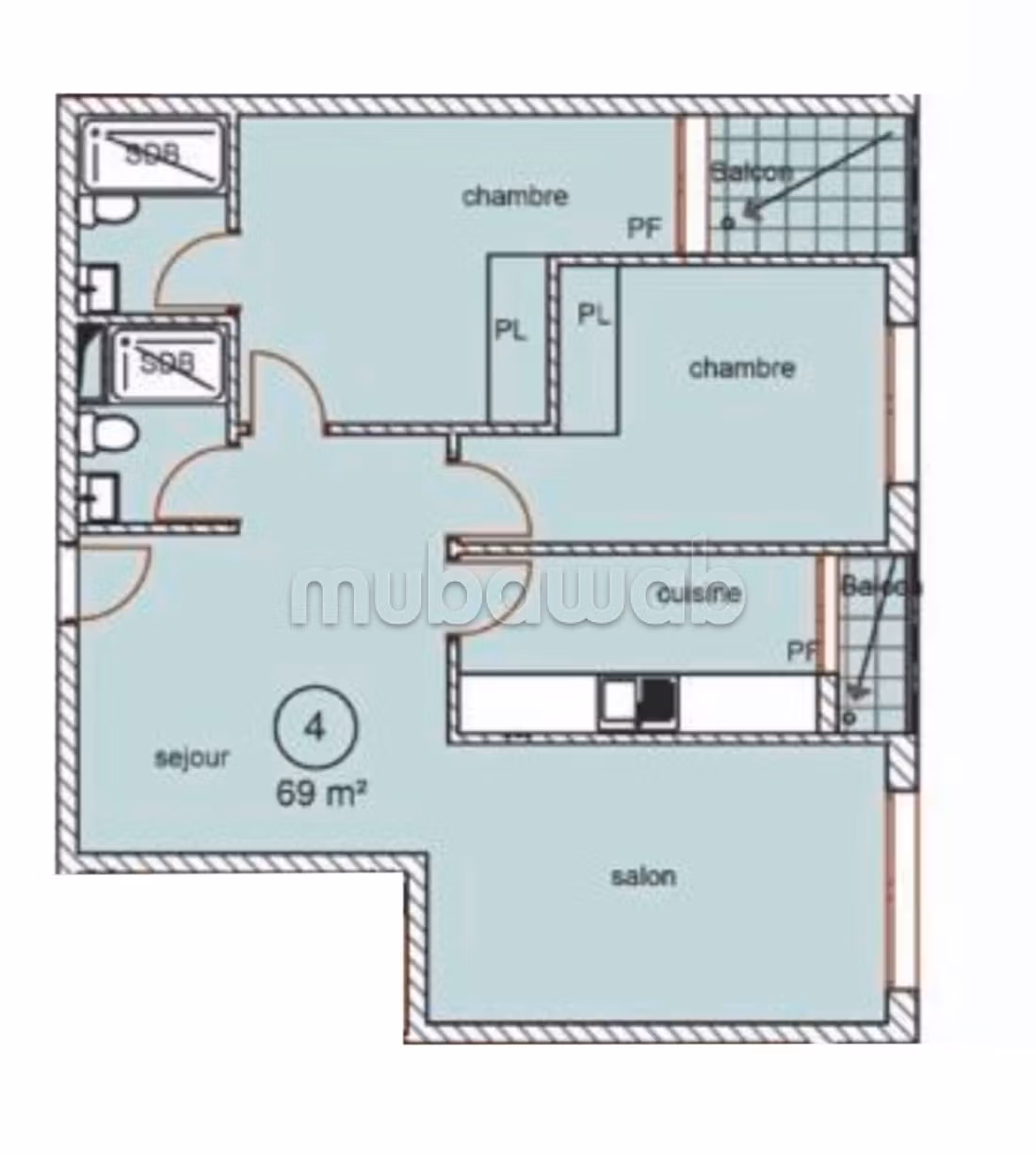 Appartement à vendre à Roches Noires. 2 belles chambres