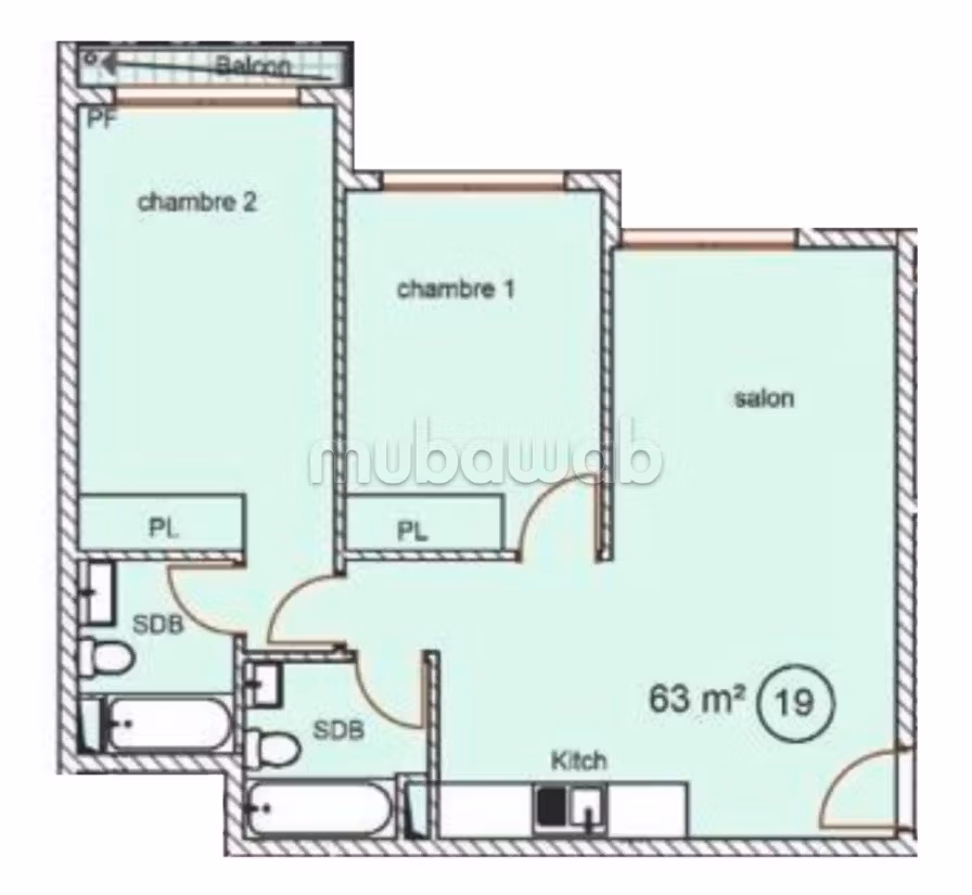 Appartement à vendre à Roches Noires. 2 belles chambres