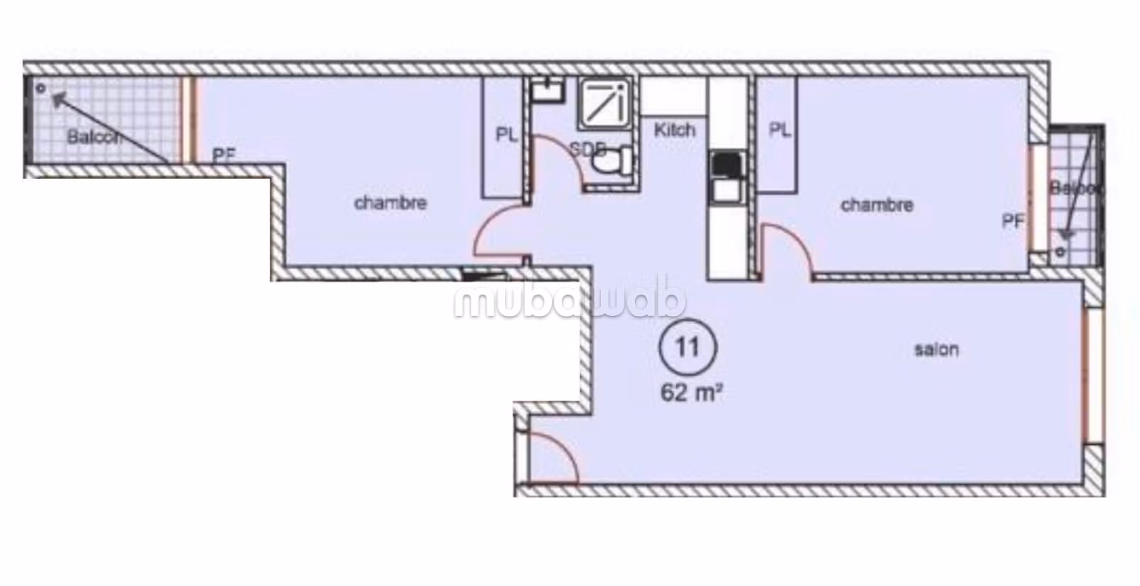 Appartement à vendre à Roches Noires. 2 belles chambres