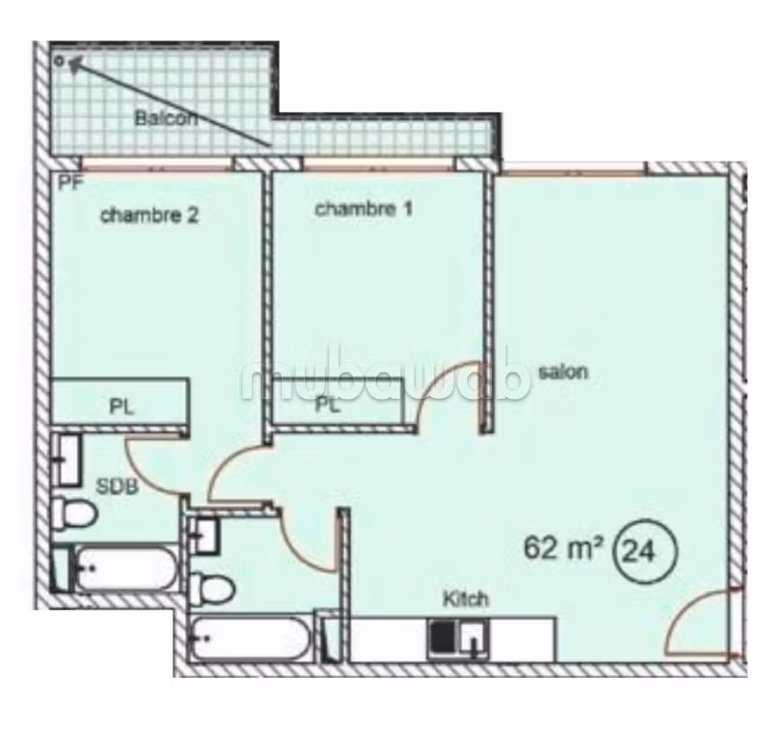 Appartement en vente à Roches Noires. Superficie 56 m² — 3