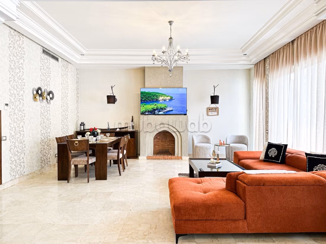 Luxury villas for rent in Malabata. 4 comfortable rooms. Concierge and pool