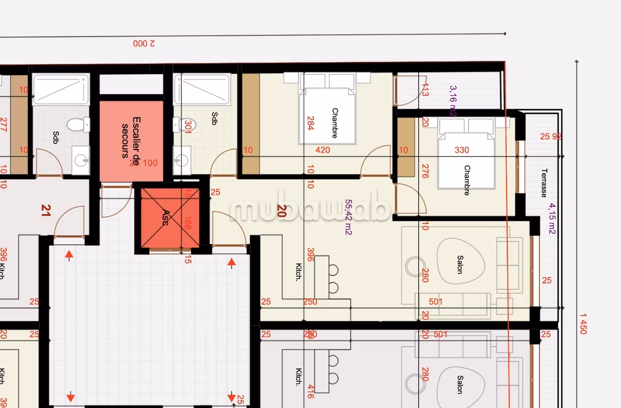Dernier lot · 2ch 55m² · Piscine Rooftop — 6