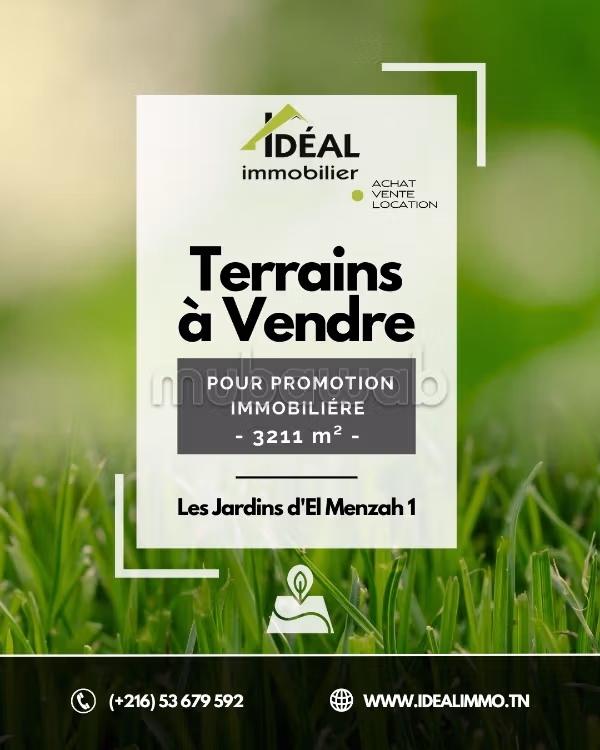ÀV Terrain de 3211 m² – Jardin Menzah 1