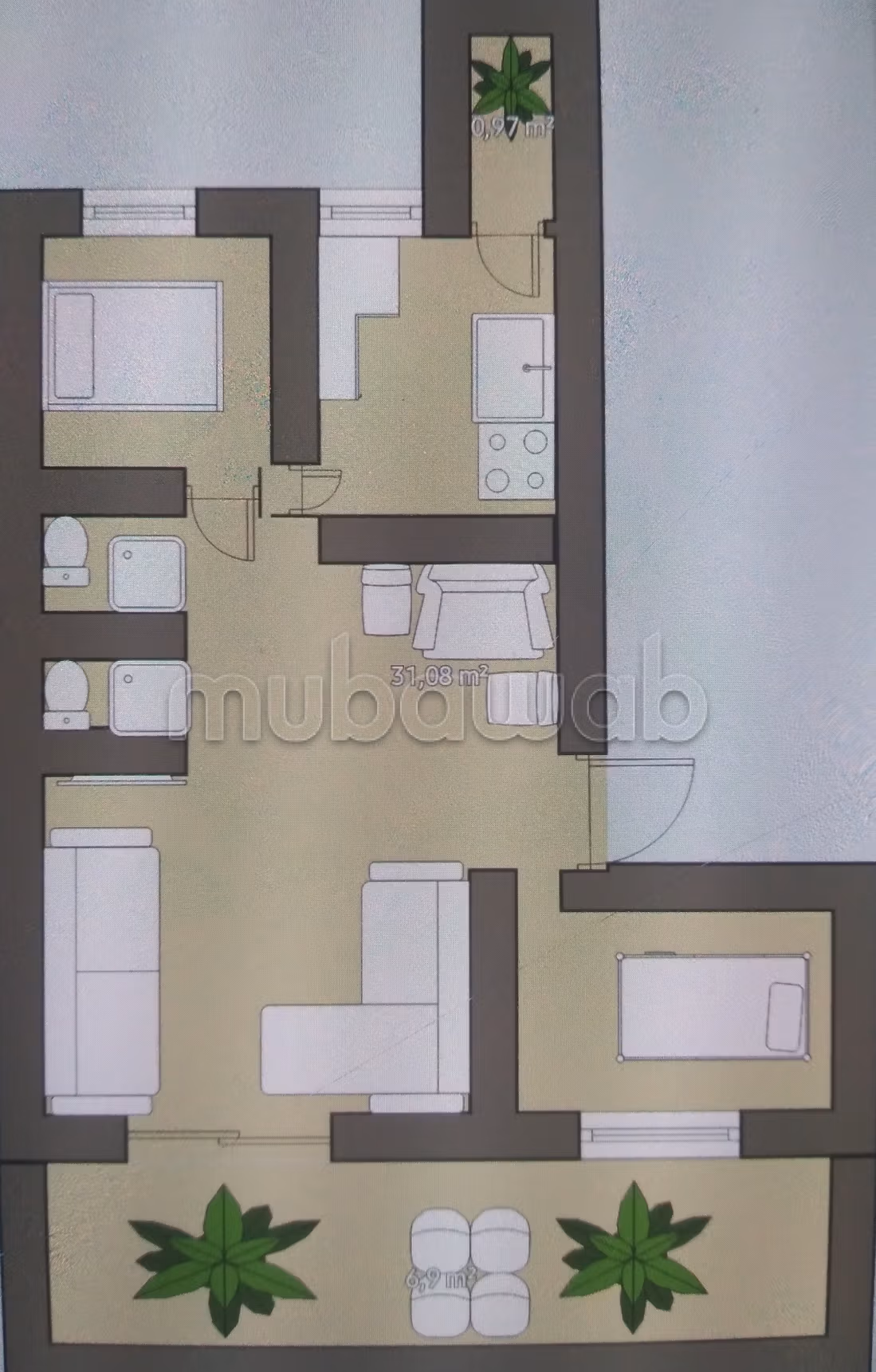 Appart Maârif burger. 2 chambres. Terrasse et ascenseur — 6
