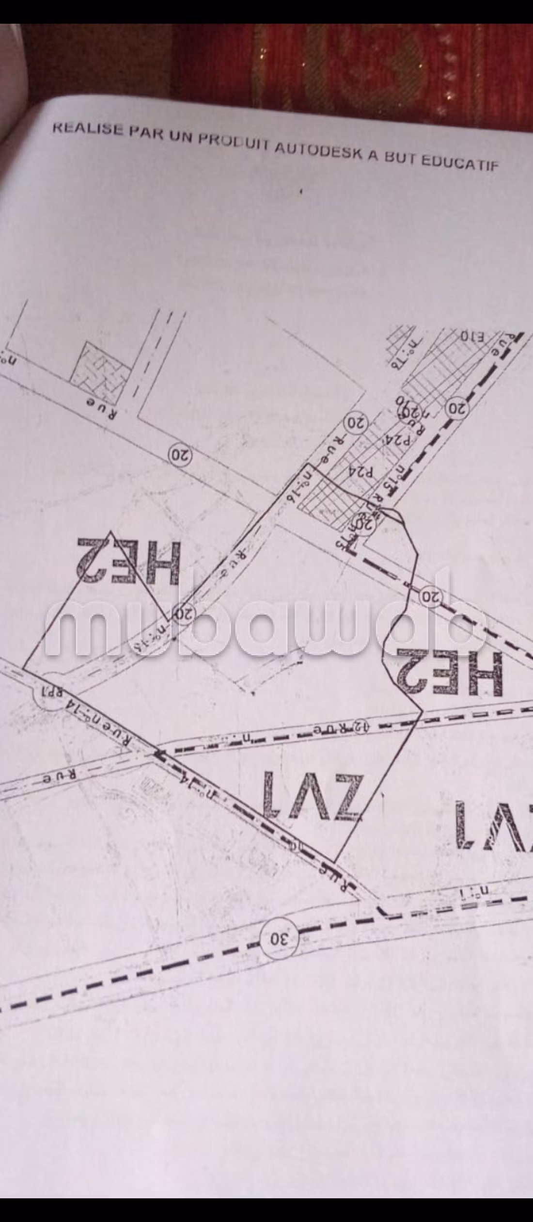 Achat de terrain à Route Casablanca. Surface totale 12000 m²