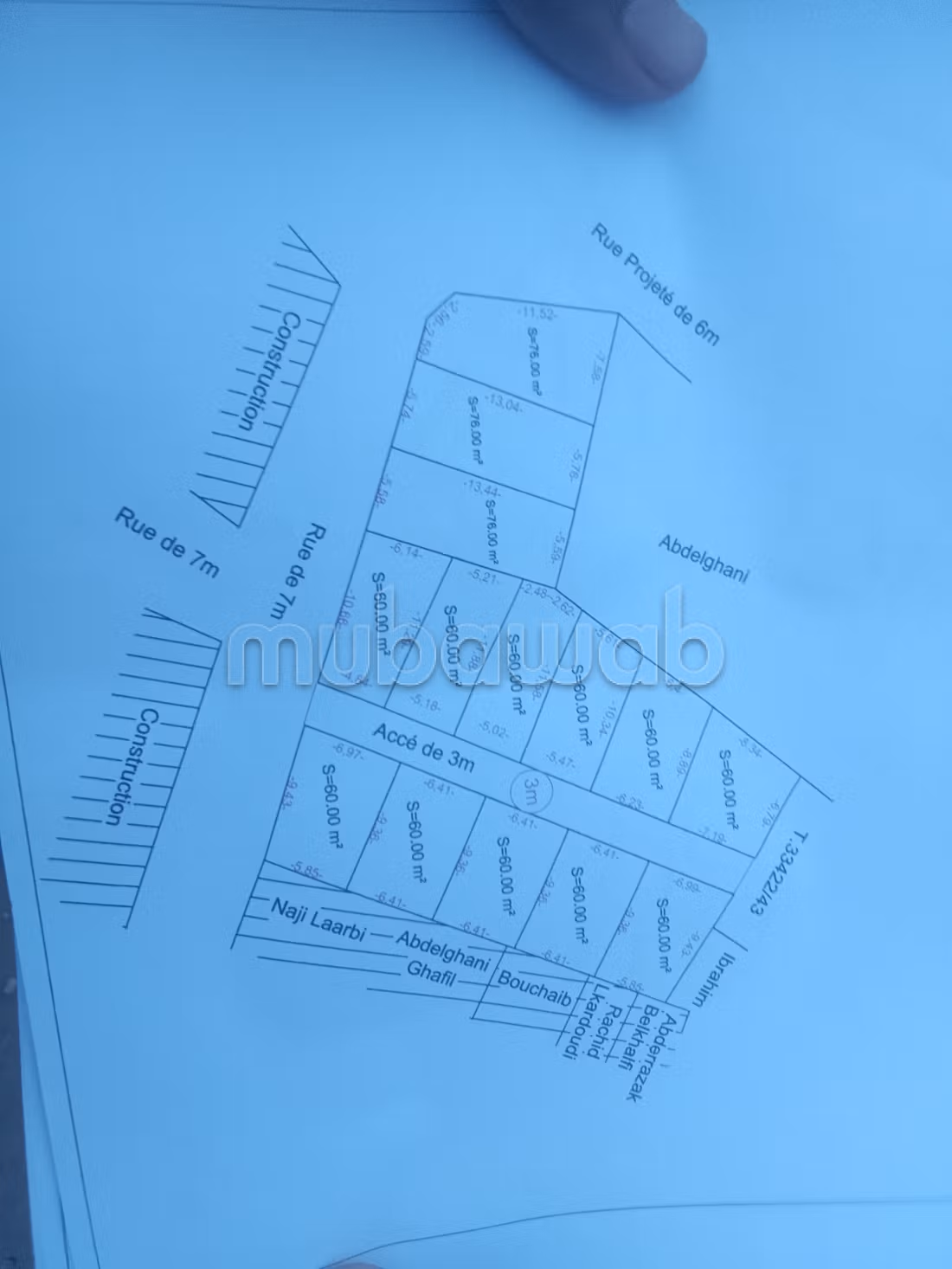 Achat de terrain à Route Casablanca. Surface totale 12000 m²