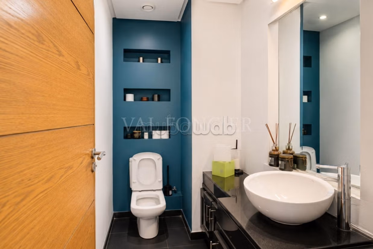 Location Superbe Appartement Meublé 3Chambres avec terrasse 
Ain Diab, Casablanca