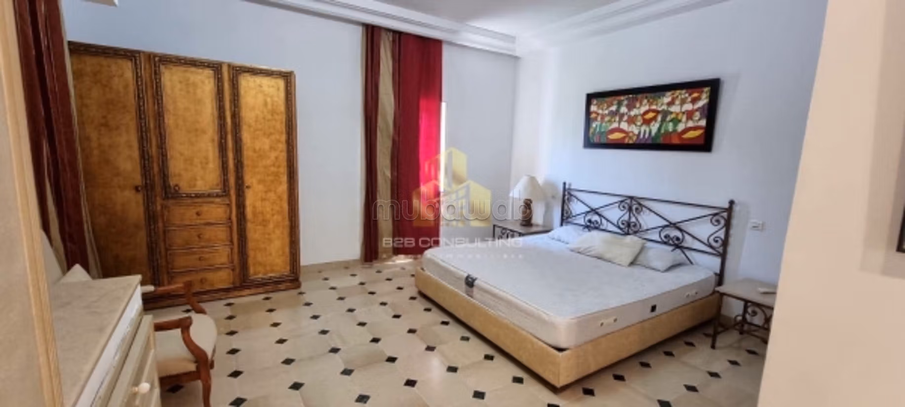 Location villa s 5 meublé à la marsa
