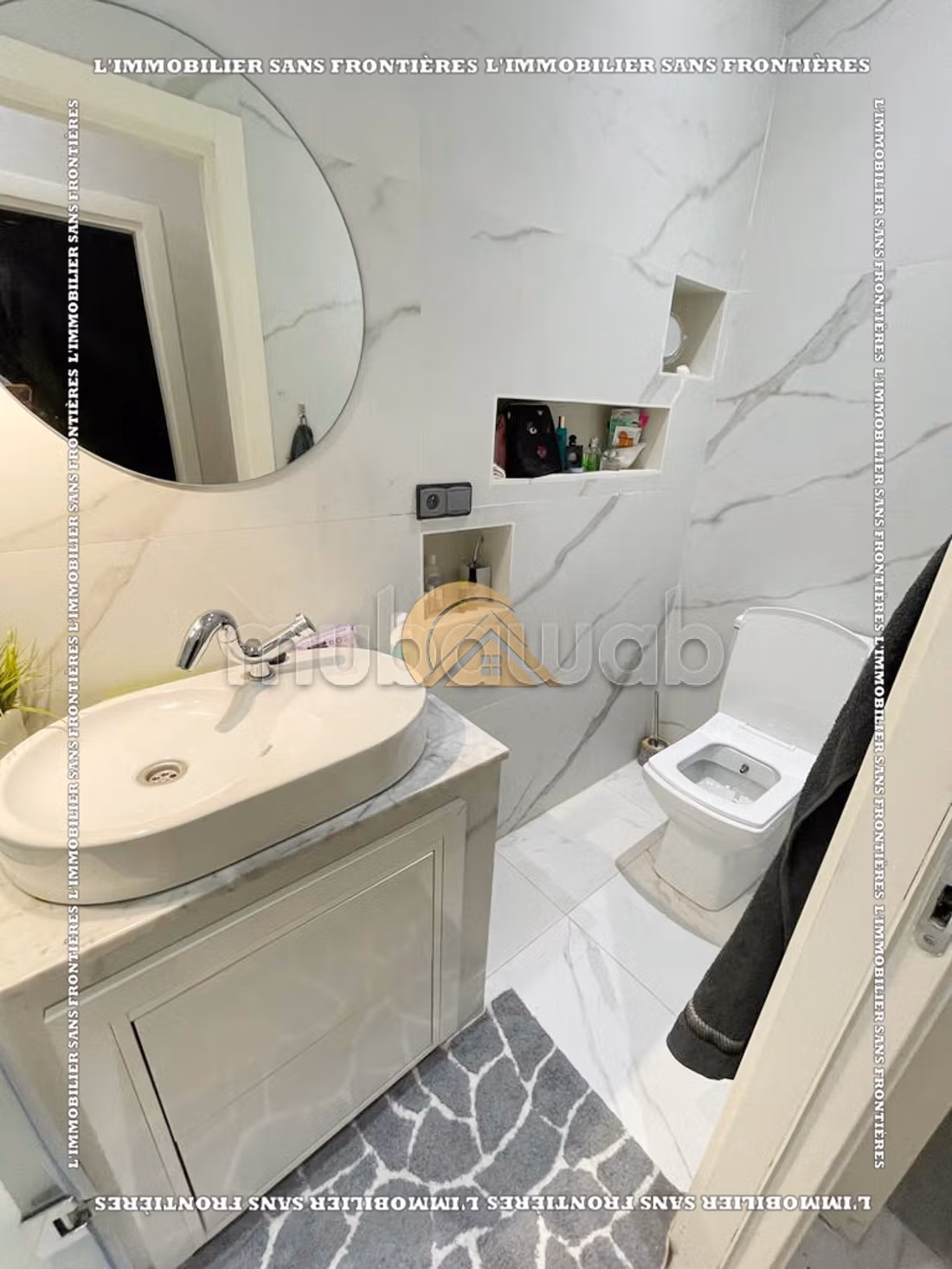Appartement meublé à louer à Targa, Marrakech – RDC en résidence avec piscine