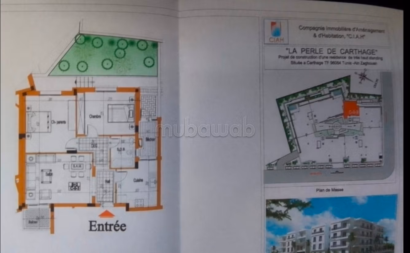 Haut Standing specieux S2 avec Jardin privé au Jardin de carthage
