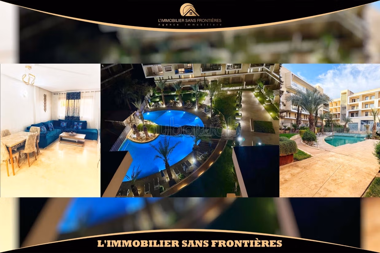 Appartement meublé à louer sur la route de Casablanca, Marrakech – 1er étage en résidence avec piscine