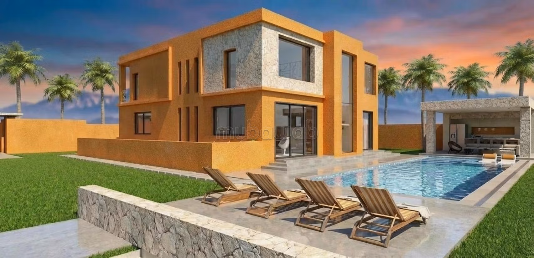 Semi-afgebouwde moderne villa aan de Route de Ouazazate