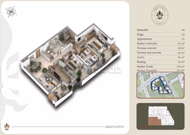 Bonito apartamento familiar con terraza Superficie 134 m²