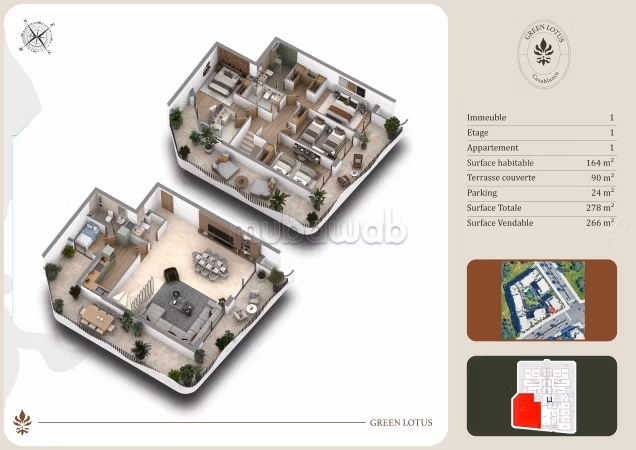 Prestigieux duplex à Nearshore Valley. Surface de 278 m²
