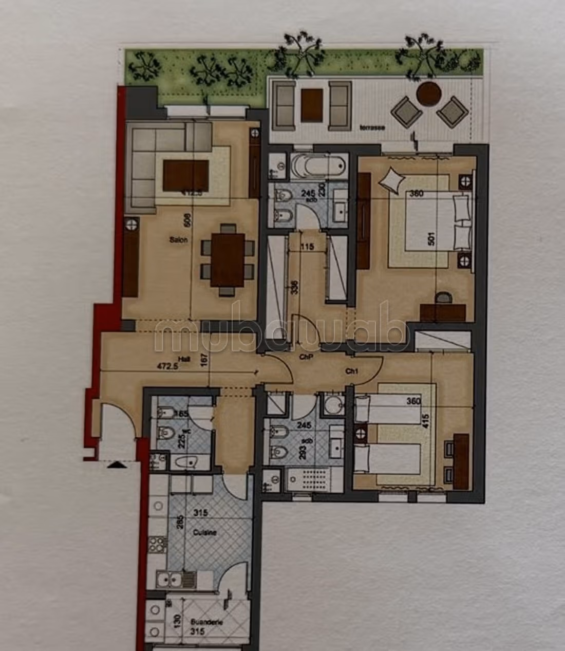 Appartement 2 chambres salons