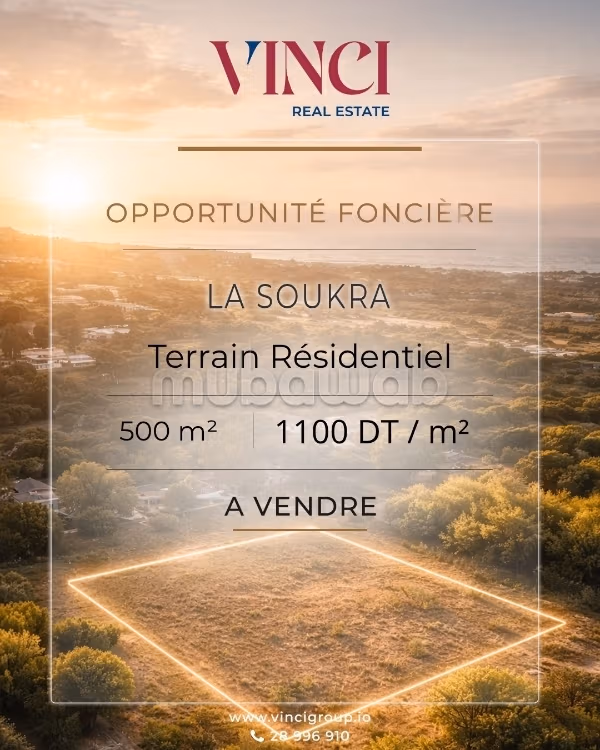 A developed land in Soukra with a permit