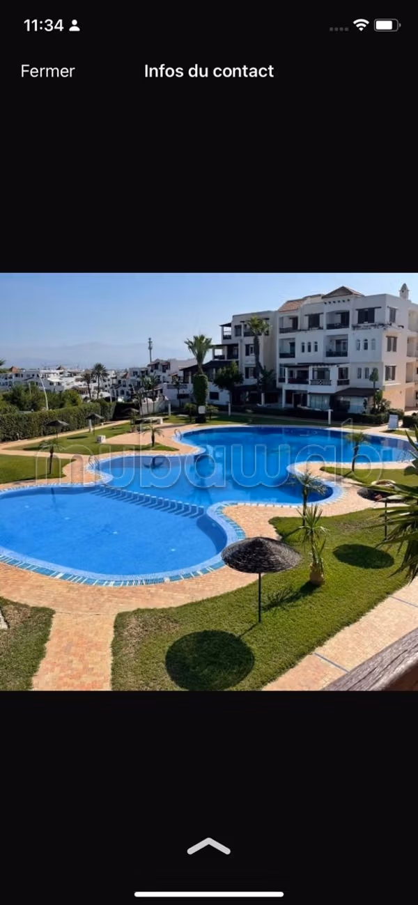 Appartamenti in affitto a M'diq. Area 60 m². Spazi parcheggio e bel giardino.