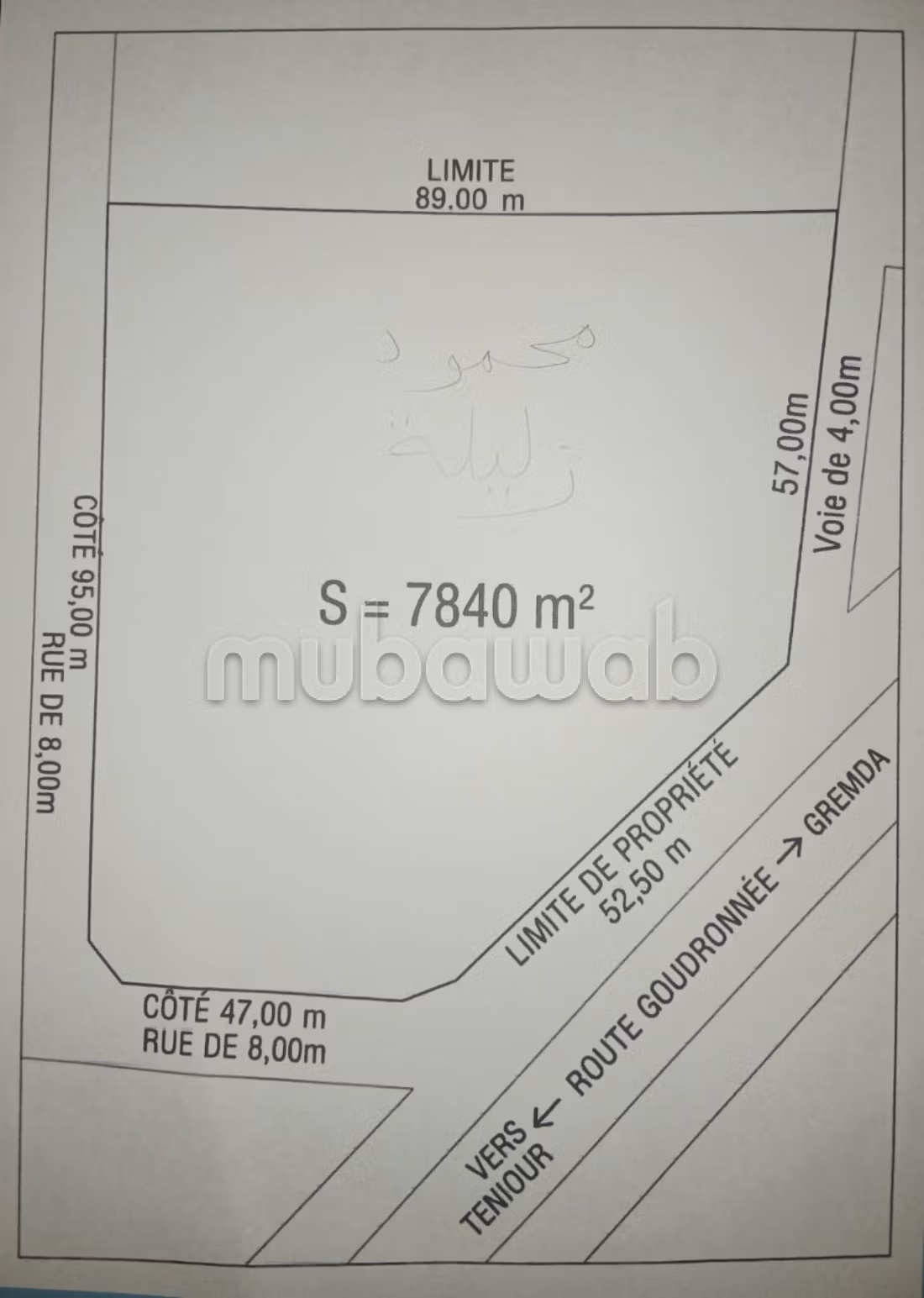 Vente Terrain à teniour km9 sfax