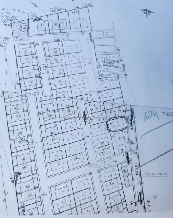 Achat de terrain à Dar Bouazza. Superficie 401 m²