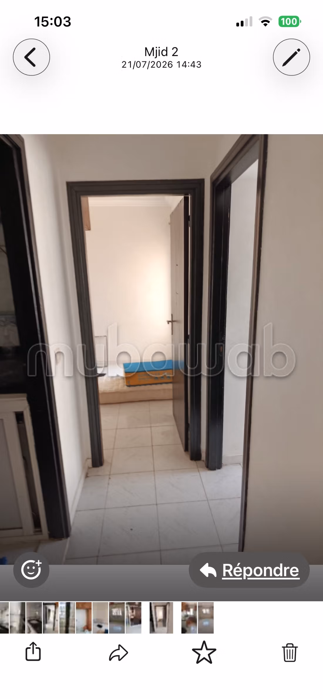 Vend appartement à Oulfa. 2 belles chambres. Porte blindée, sécurité
