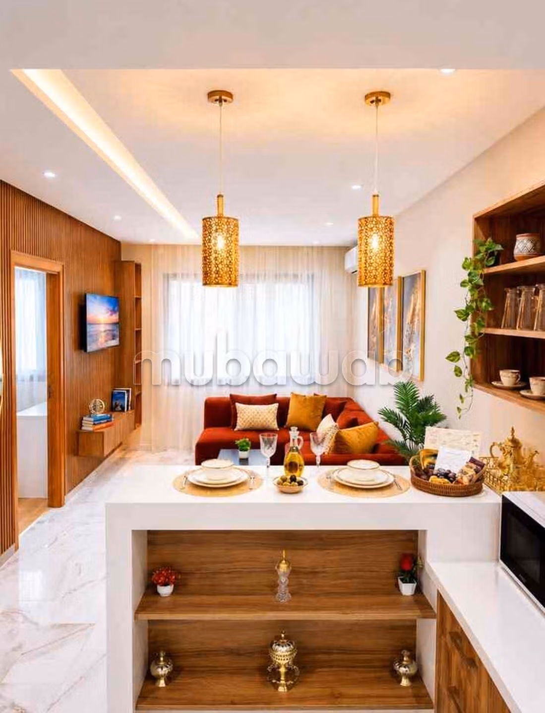 Bel appartement en location à Benjdia. 
2 pièces — 3