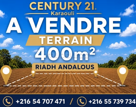 A Vendre Terrain 400m² a Riadh Andalous
