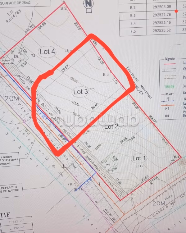 Terrain pour villas isolee 581m2 a Bouskoura