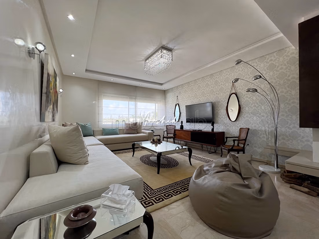 Ain diab, casablanca appartement meuble à louer résidence fermée avec jardin — 3