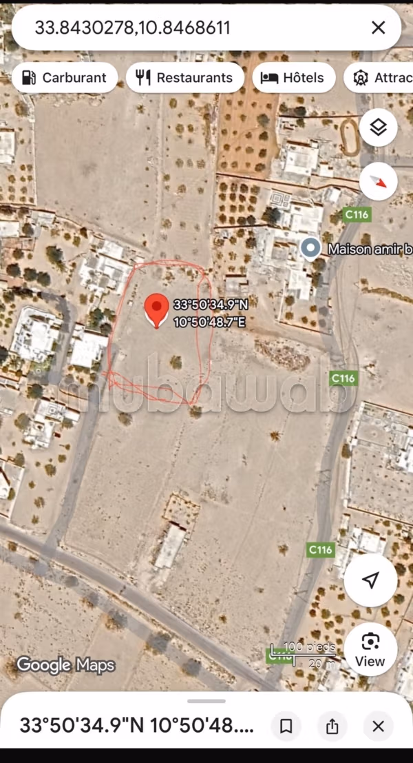 Terrain constructible route erriadh 
djerba