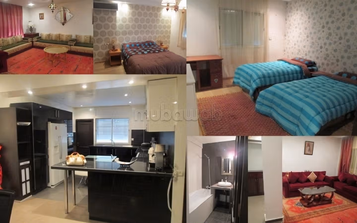 Locatie van een appartement in Agdal. 4 comfortabele kamers. Conciërgeservice beschikbaar, airconditioningsysteem