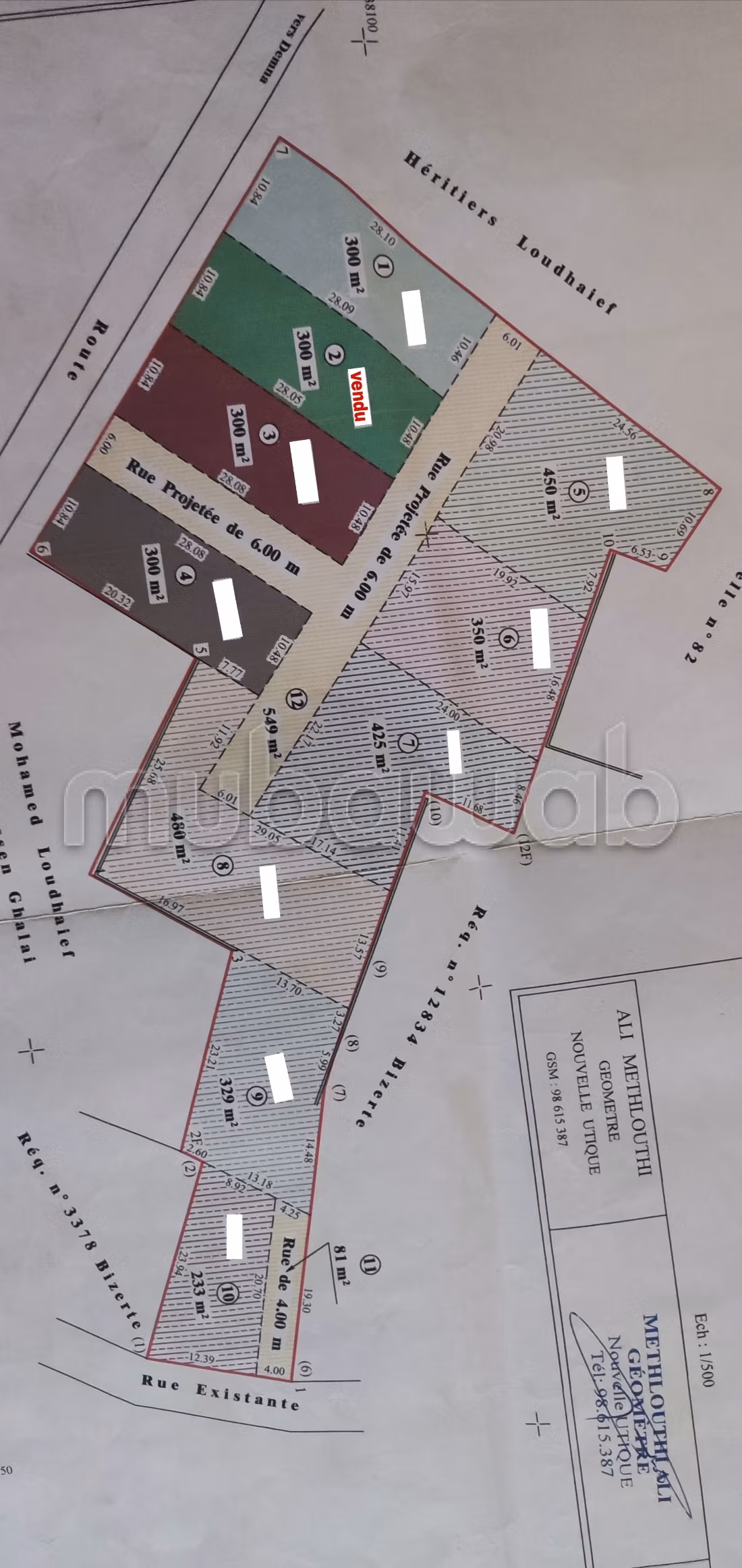 Vente terrain. Superficie 450 m²