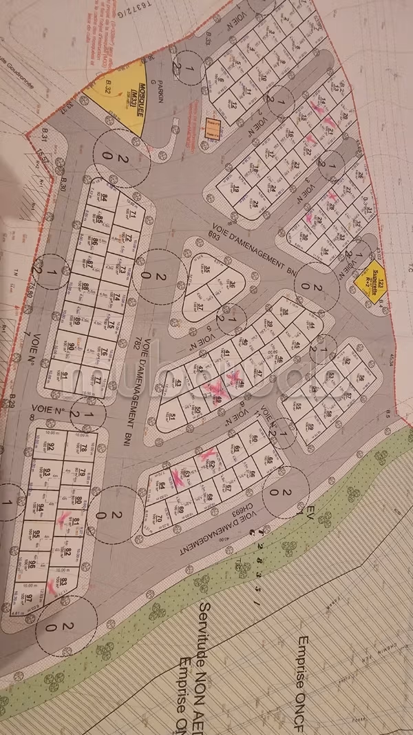 Verkoop van grond in Mghogha. Totale oppervlakte 130 m²