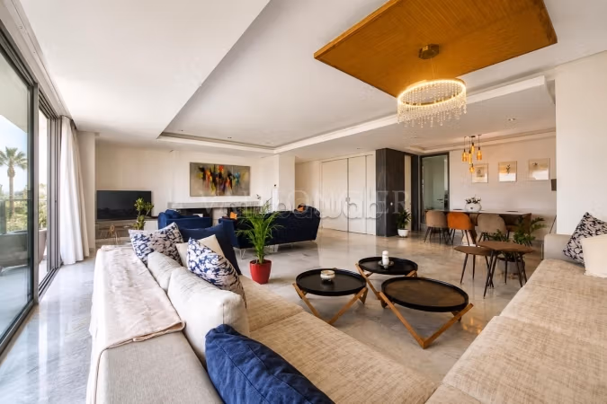 Location Superbe Appartement Meublé 185m2 3Chambres avec terrasse, Bouskoura Ville Verte