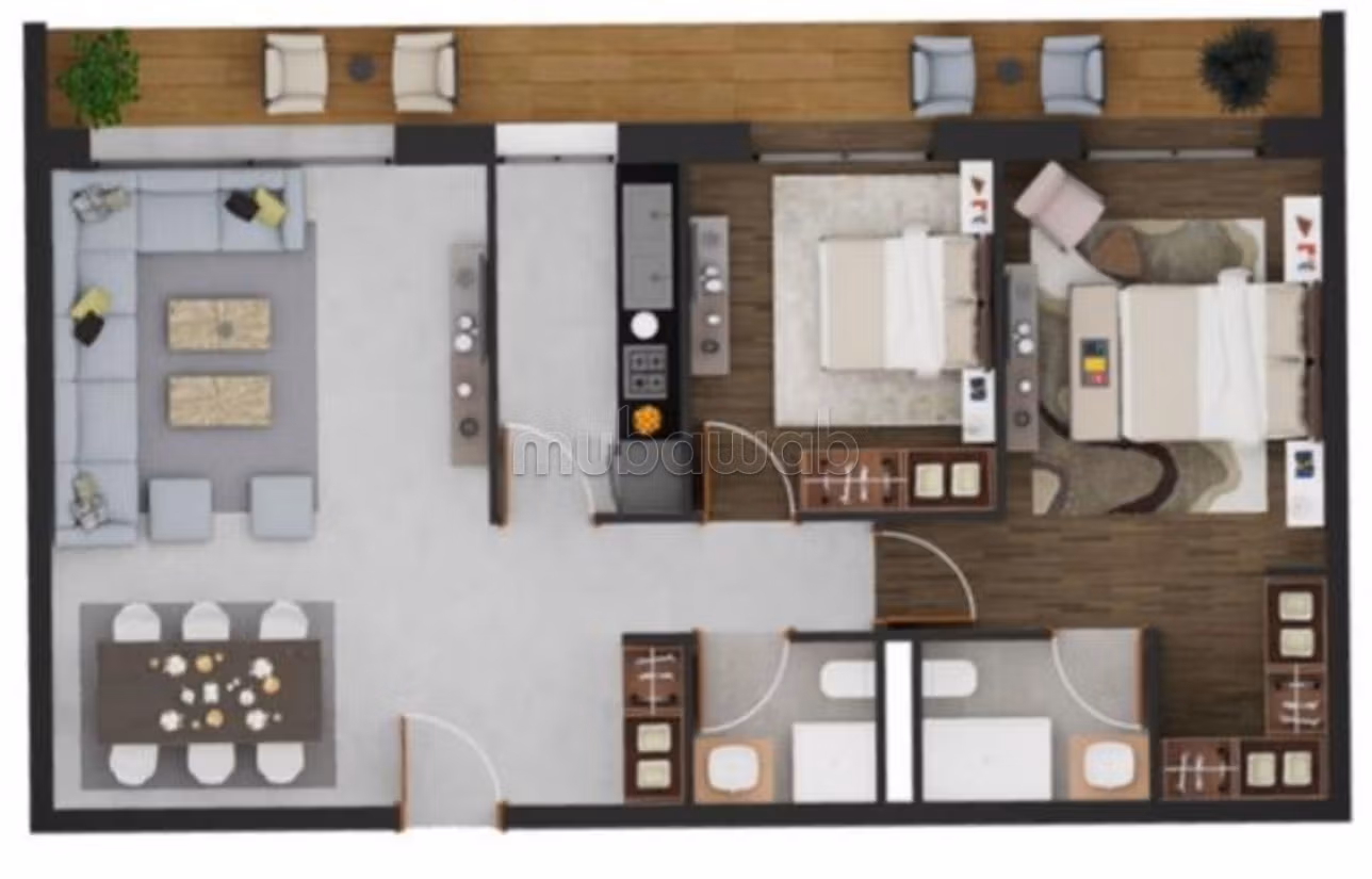 Prachtig gemeubileerd appartement in CFC van 109m2