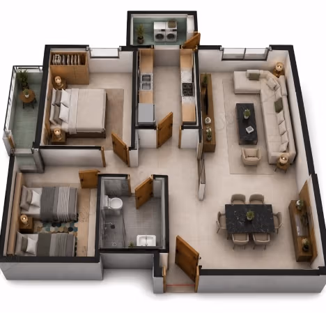Bonito piso en venta. Área total 80 m²
