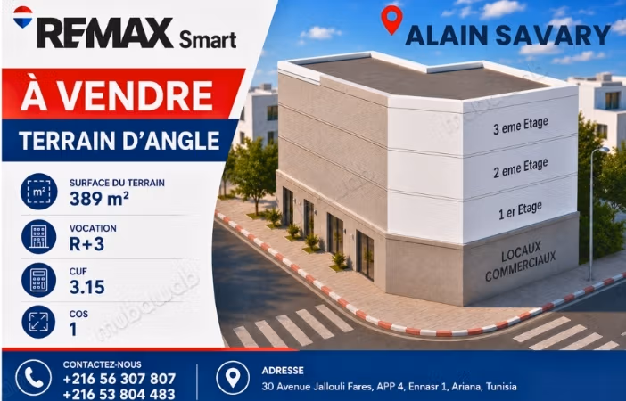 In vendita Terreno angolare di 389 m² ad Alain Savary
