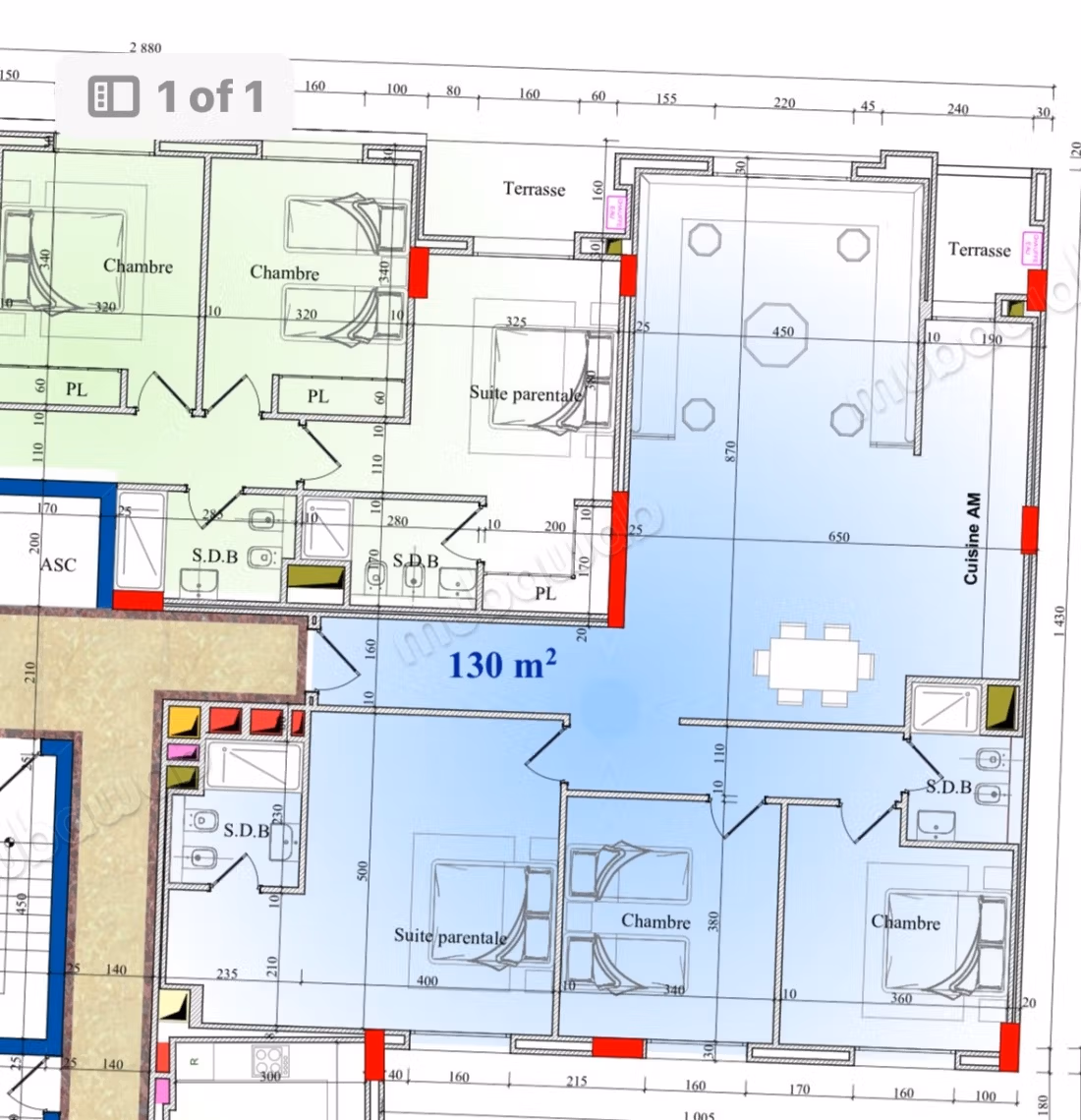 À vendre : appartements à Marjane. Superficie 130 m². Service de conciergerie et climatisation — 4