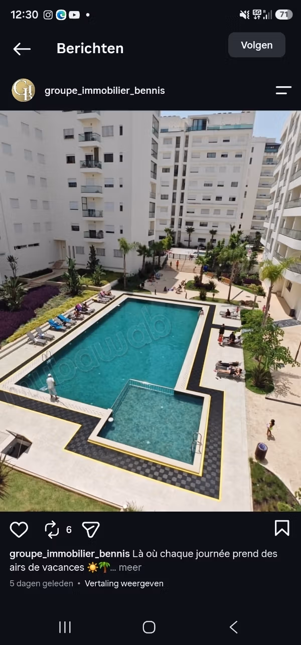 À vendre : appartements à Marjane. Superficie 130 m². Service de conciergerie et climatisation