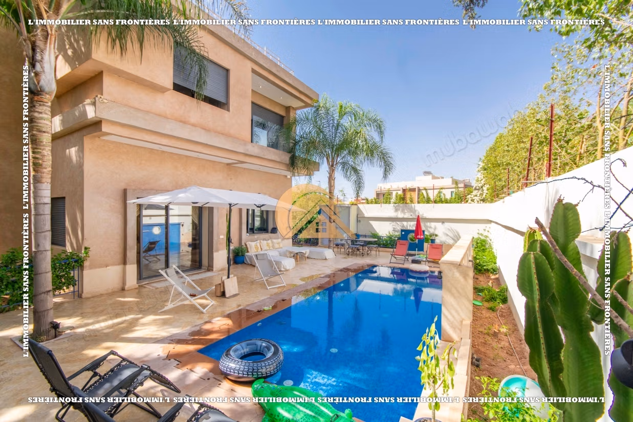 Villa amueblada en alquiler en las Puertas de Marrakech – Piscina privada – Terreno de 635 m