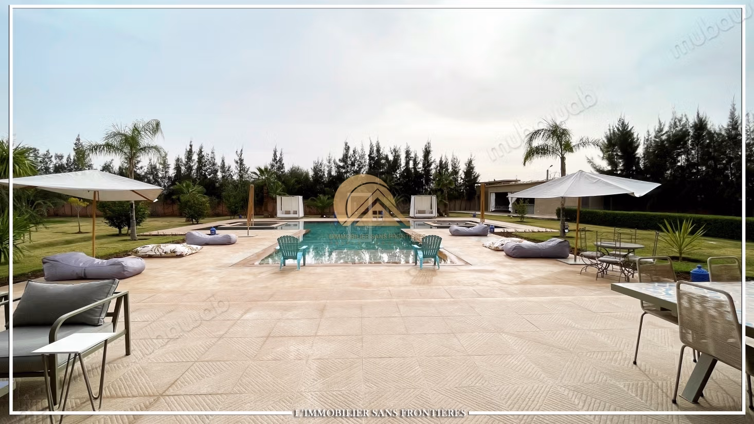 Villa privata arredata in affitto sulla Strada di Ouarzazate, Marrakech – Grande piscina privata e vista sull'Atlas