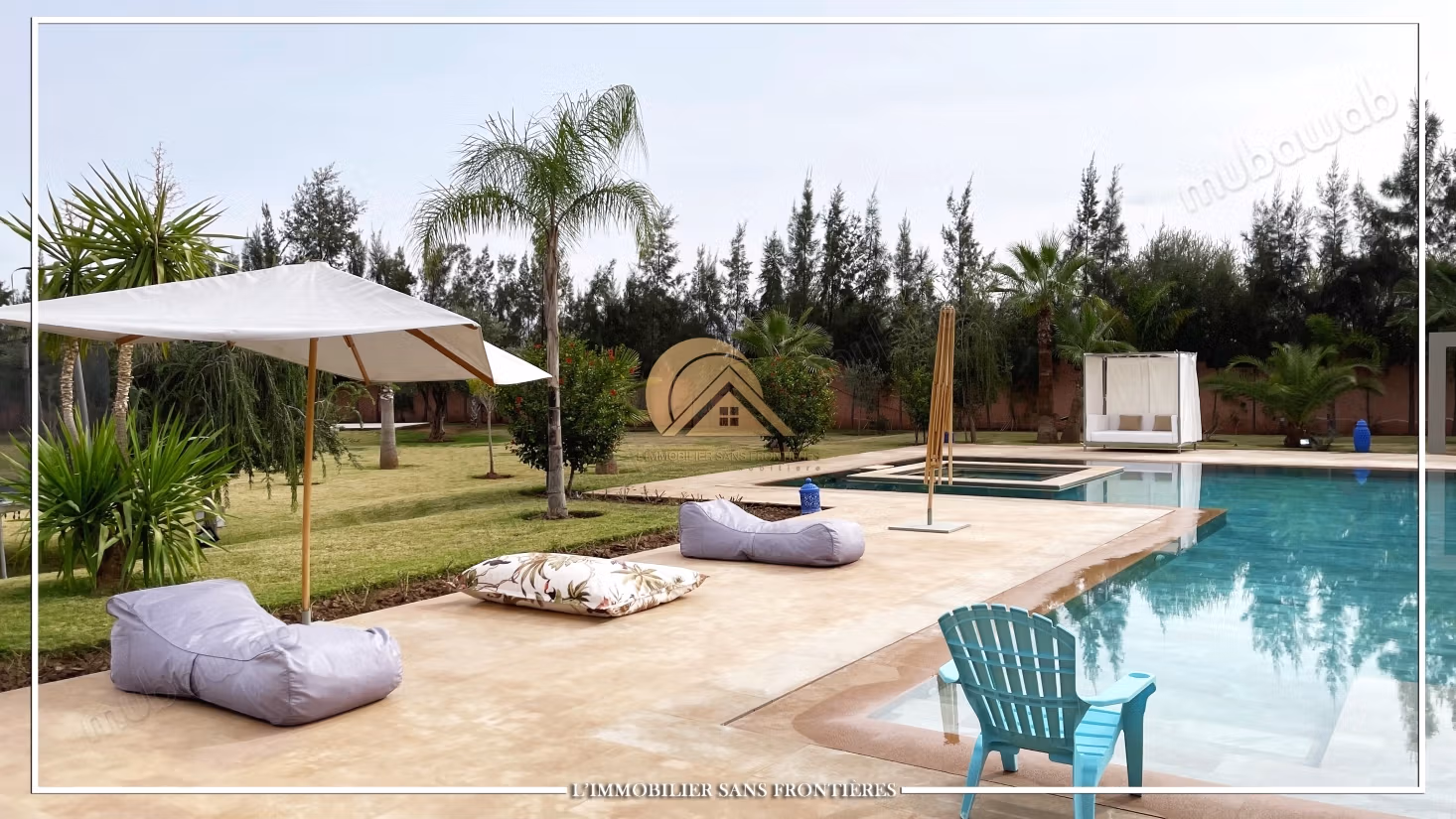 Villa privata arredata in affitto sulla Strada di Ouarzazate, Marrakech – Grande piscina privata e vista sull'Atlas