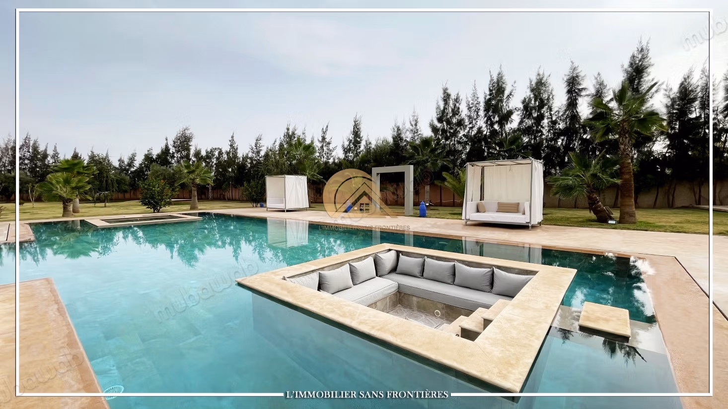 Villa privata arredata in affitto sulla Strada di Ouarzazate, Marrakech – Grande piscina privata e vista sull'Atlas