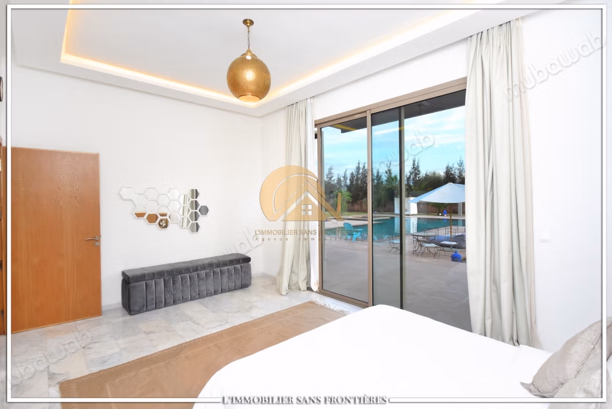 Villa privata arredata in affitto sulla Strada di Ouarzazate, Marrakech – Grande piscina privata e vista sull'Atlas