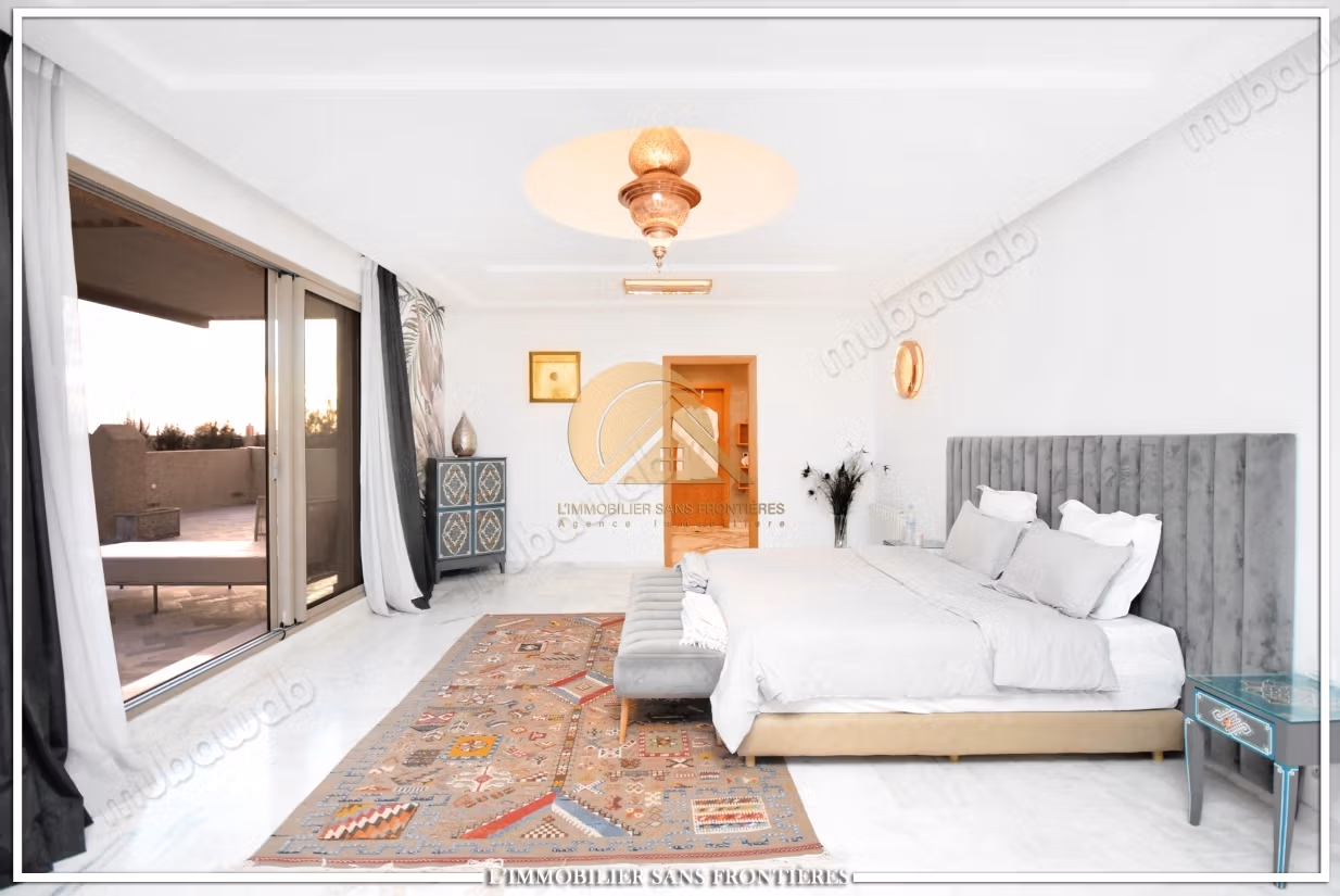 Villa privata arredata in affitto sulla Strada di Ouarzazate, Marrakech – Grande piscina privata e vista sull'Atlas