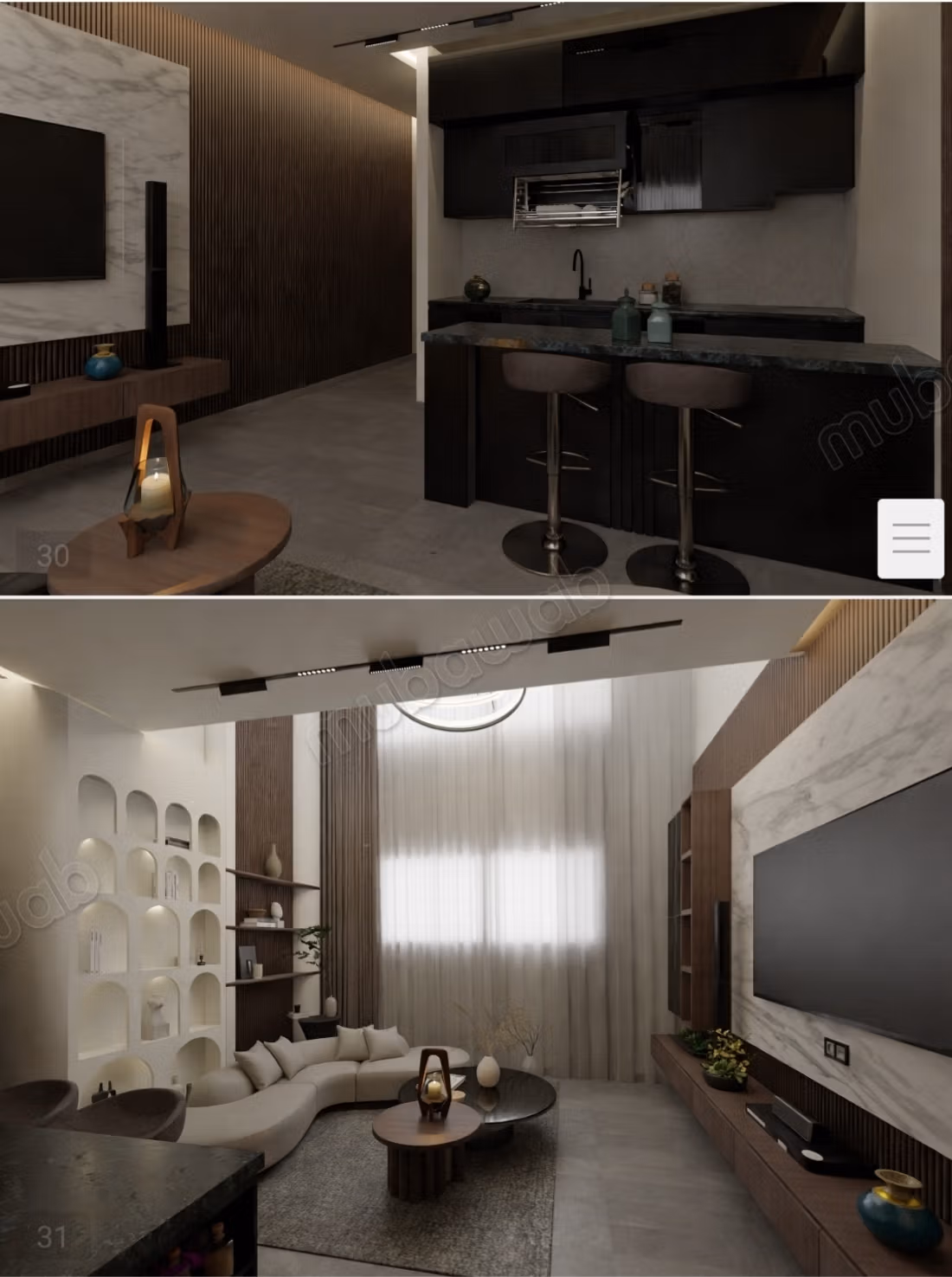 Large modern studios, residence with pool