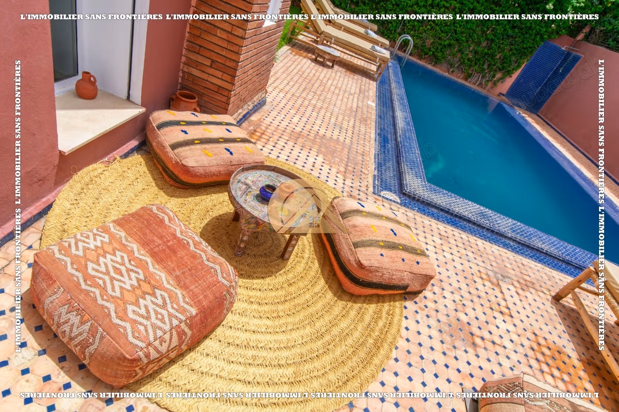 Villa meublée à louer à Targa avec piscine privée, hammam et sauna