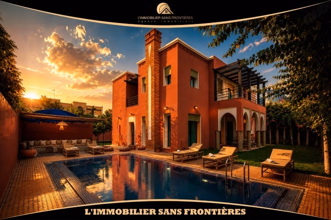 Villa meublée à louer à Targa avec piscine privée, hammam et sauna